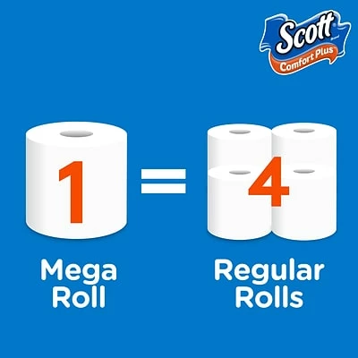 Best Pirce โจ Bathroom Tissue Scott Comfort Plus Toilet Paper, 1-Ply, White, 462 Sheets/Roll, 18 Mega Rolls/Pack (49729) ๐ - Image 6
