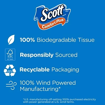 Best Pirce โจ Bathroom Tissue Scott Comfort Plus Toilet Paper, 1-Ply, White, 462 Sheets/Roll, 18 Mega Rolls/Pack (49729) ๐ - Image 7