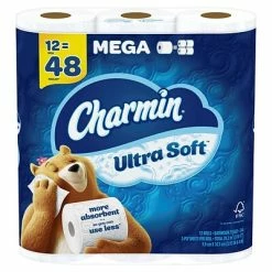 Deals 🧨 2-Ply Toilet Paper Charmin Ultra Soft Toilet Paper, 2-Ply, White, 244 Sheets/Roll, 12 Mega Rolls/Pack (61789) 🔔
