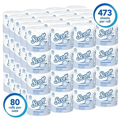 Buy ⭐ 2-Ply Toilet Paper Scott Essential Recycled Toilet Paper, 2-Ply, White, 473 Sheets/Roll, 80 Rolls/Carton (13217) 😀 - Image 3