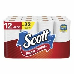 Wholesale 💯 Scott Choose-A-Sheet Kitchen Roll Paper Towels, 1-ply, 102 Sheets/Roll, 12 Mega Rolls/Pack (38869) 🛒