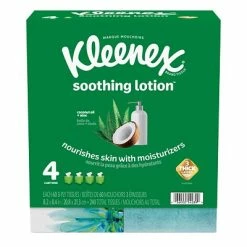 Best Sale 🌟 2-Ply Facial Tissue Kleenex Lotion Facial Tissue, 3-Ply, 60 Sheets/Box, 4 Boxes/Pack (25834) ✔️