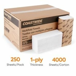 Top 10 🔔 Coastwide Professional™ Recycled Multifold Paper Towels, 1-ply, 250 Sheets/Pack, 16 Packs/Carton (CW25384) ✔️