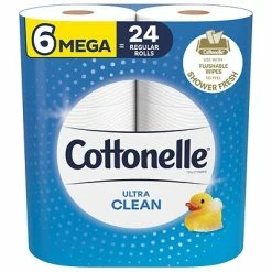 Best deal 🛒 1-Ply Toilet Paper Cottonelle Ultra CleanCare 1-Ply Standard Toilet Paper, White, 312 Sheets/Roll, 6 Mega Rolls/Pack (47747) 🌟