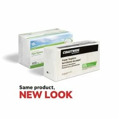 Best Sale 🧨 Disposable Napkins Coastwide Professional™ Recycled Napkin, 1-Ply, White, 400/Pack (CW20179) 🥰