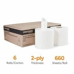 Deals ⌛ Centerpull Paper Towels Coastwide Professional™ Centerpull Paper Towel, 2-Ply, White, 660 Sheets/Roll, 6 Rolls/Carton (CW26115) ✔️