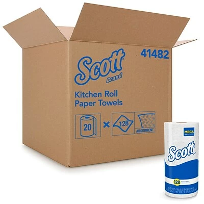 Best deal π Kitchen Roll Paper Towels Scott Recycled Paper Towels, 1-ply, 128 Sheets/Roll, 20 Rolls/Pack (41482) β¨
